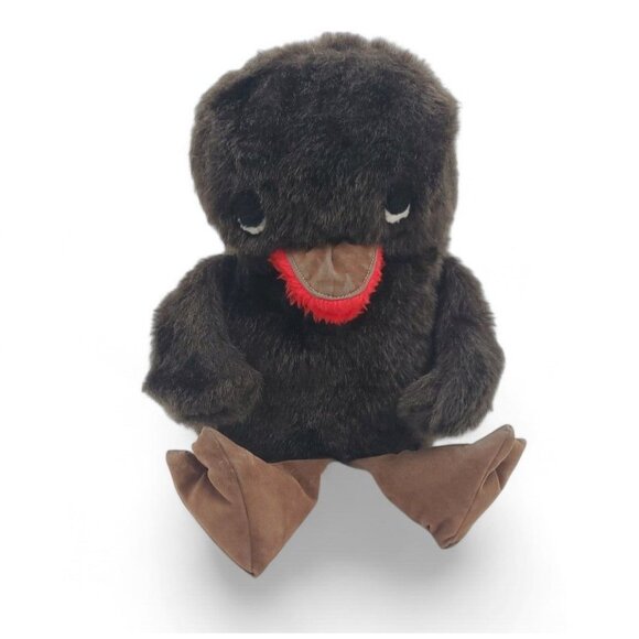 RARE Ms Noah Ugly Duckling Black Stuffed Animal Plush 14"‎ 1980s Vintage Swan - Picture 1 of 8